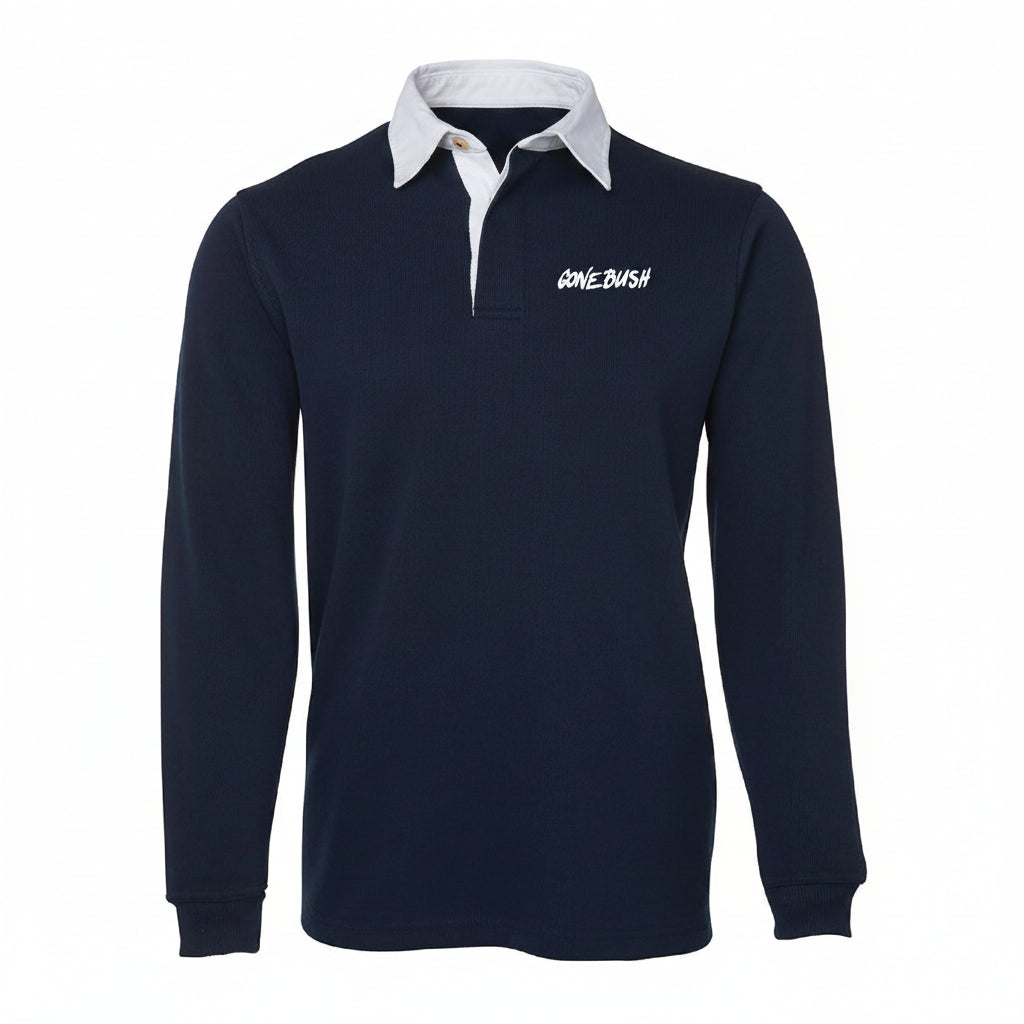 Plain Rugby - Navy/White