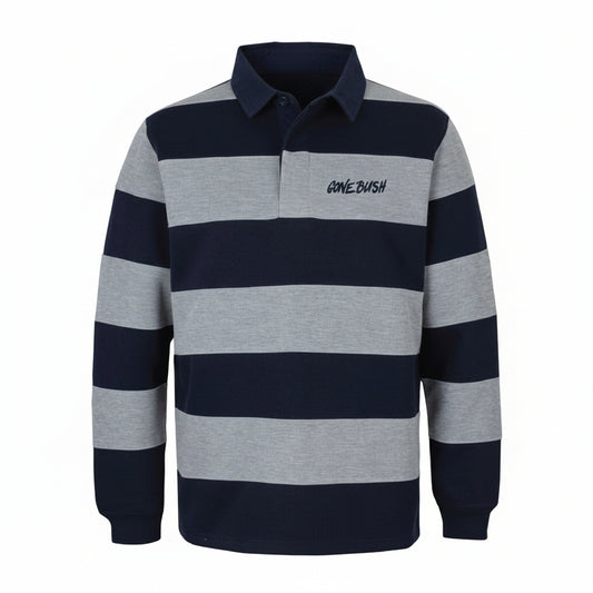 Striped Rugby - Navy/Grey