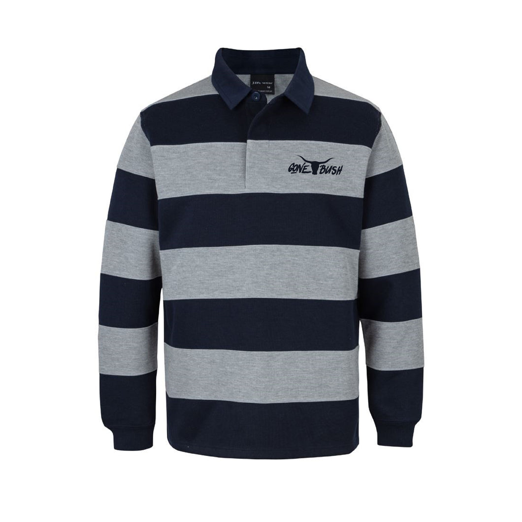 Striped Rugby - Navy/Grey