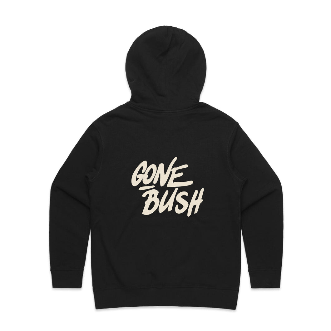 Gone Bush Puff Print Hoodie Black with Off White