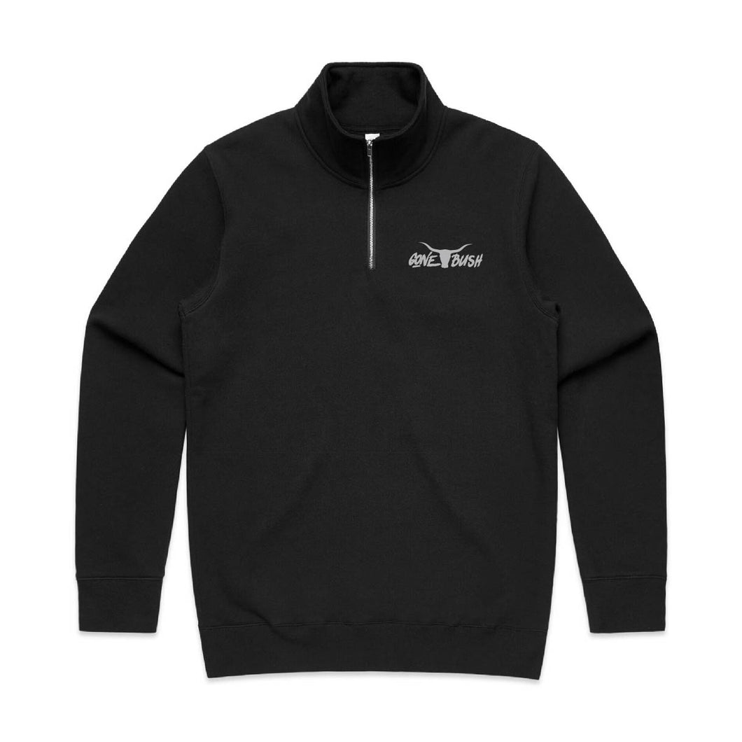 Gone Bush Simpson 1/2 Zip Crew - BLACK