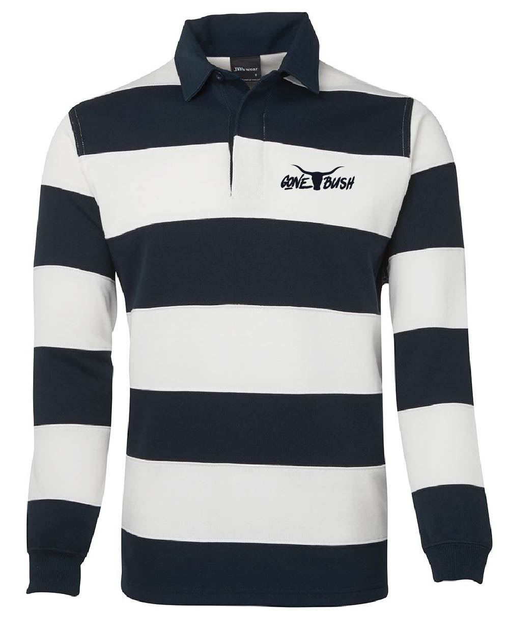 Gone Bush Striped Rugby NAVY/WHITE